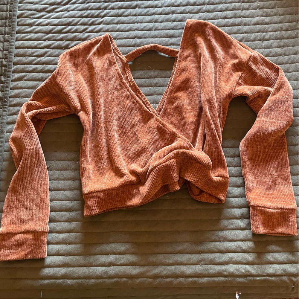 Burnt Orange Cropped Sweater